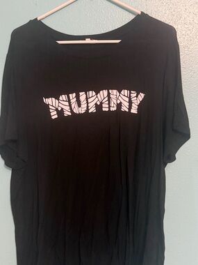 Black Graphic 'MUMMY' Tee with white Lettering